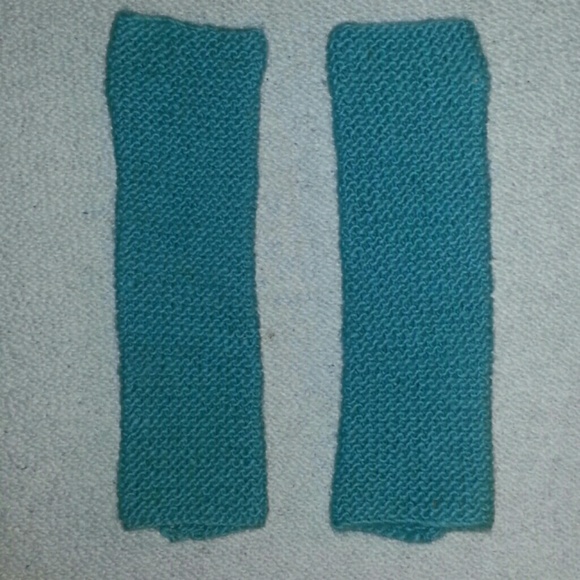 Teal Wool Crochet Leg Warmers