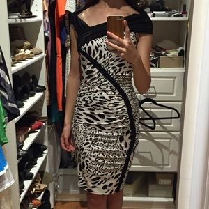 Sexy black-and-white leopard-print