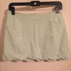 Lilly Pulitzer green and white striped skort