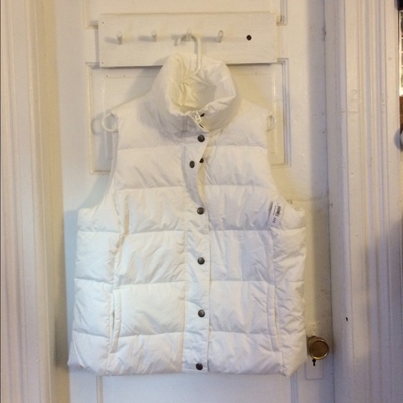 Fluffed white vest from Old Navy
