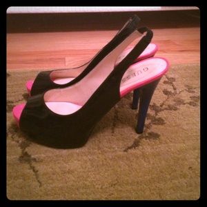 Guess Black with colored trim heels