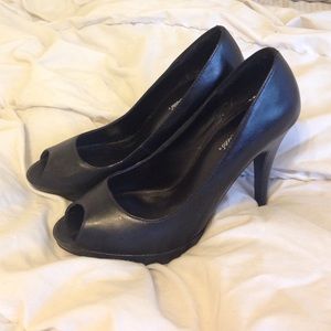 Black Peep Toe Pumps