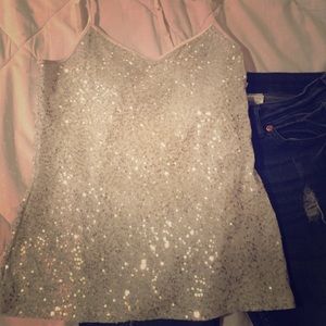 H&M brand new jeans and sparkly Express shirt.