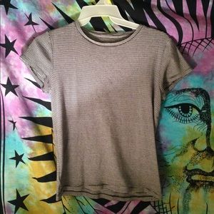 Ann Taylor scoop neck striped tee