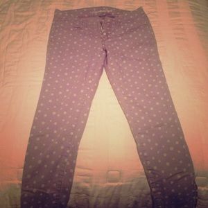 Purple polka dot jeggings
