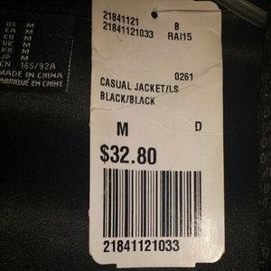 Black sequined and faux leather jacket