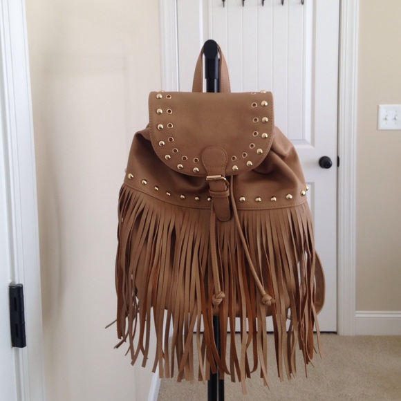 Pebbled Fringe Backpack