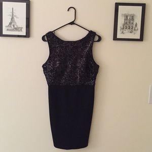 Black sequin fitted dress