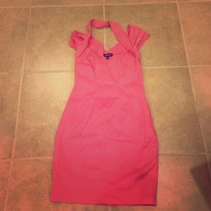 Stunning hot pink Bebe off the shoulder dress