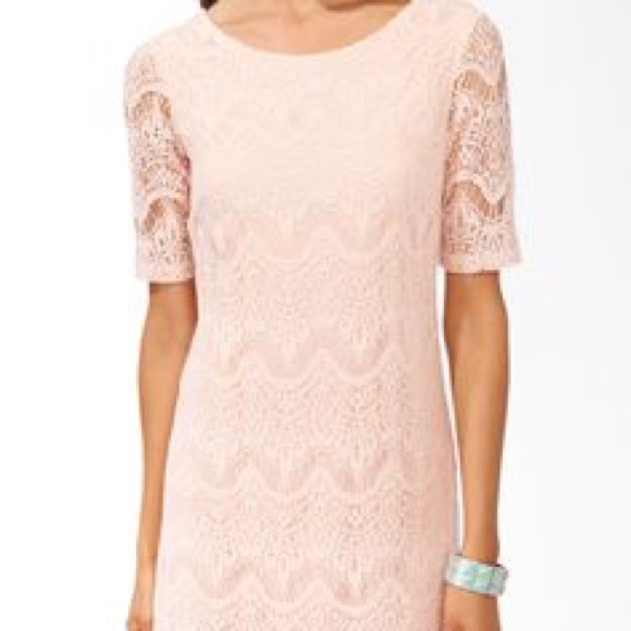 Baby Pink Short Lace Dress