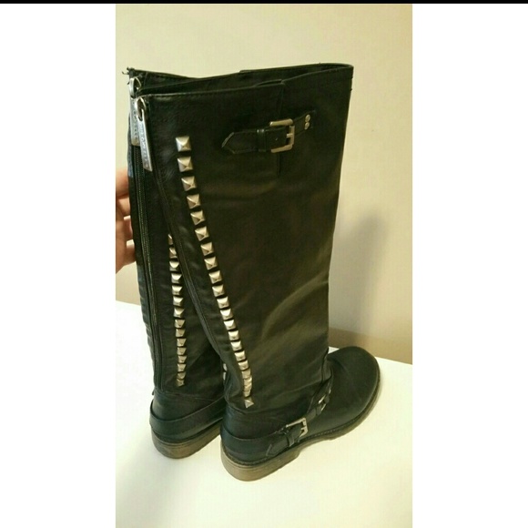 Adorable Black Knee High Studded Boots