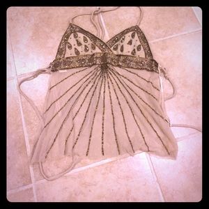 Marciano backless beaded top gold & sexy