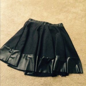 Black leather skirt