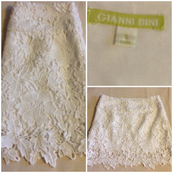 White lace skirt