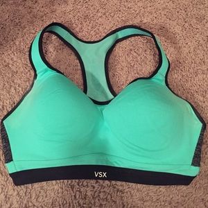 Teal supportive sports bra