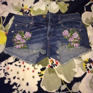 Floral Embroidered Shorts