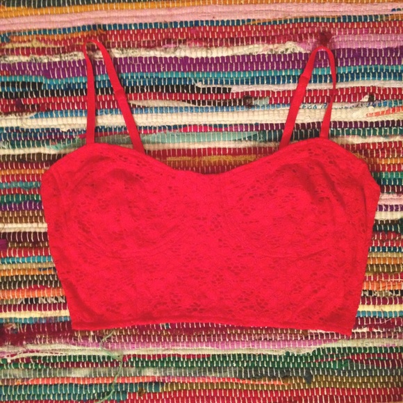 Tops - Spicy Red Lace Crop Top🔥🔥🔥