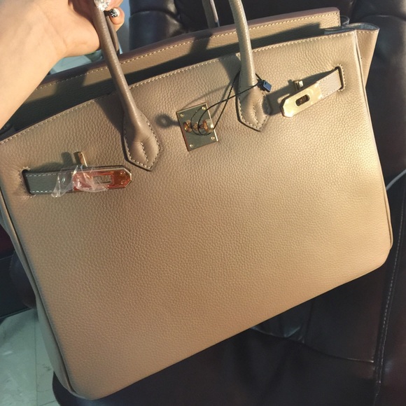 Taupe Hermes Style Hand Bag