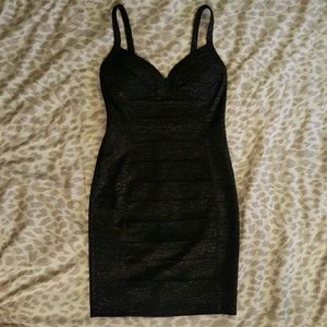 Black silver shimmer bodycon dress