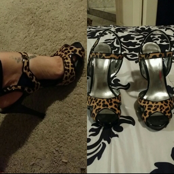 Calvin Klein leopard print heels