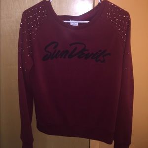 Victoria's Secret PINK maroon sun devils crew neck