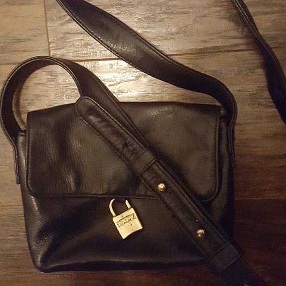 DKNY New York Handbags - DNKY Soft Leather Cross Body Gold Toned Hardware