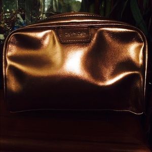 Bronze Gold Calvin Klein Makeup Bag