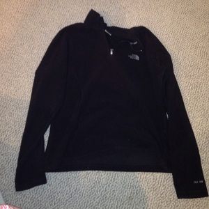 Black North Face fleece.