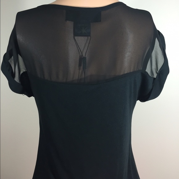 Kardashian kollection contrast chiffon black shirt - Picture 3 of 3