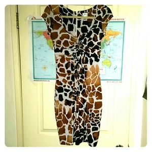 Barely worn Cache giraffe print dress