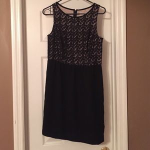 LOFT Black Flower Detail Dress