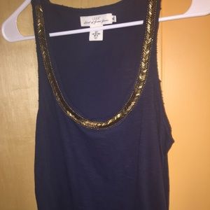Tank top with beaded neckline