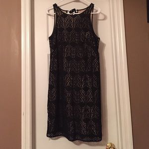 LOFT Black Lace Detail Dress