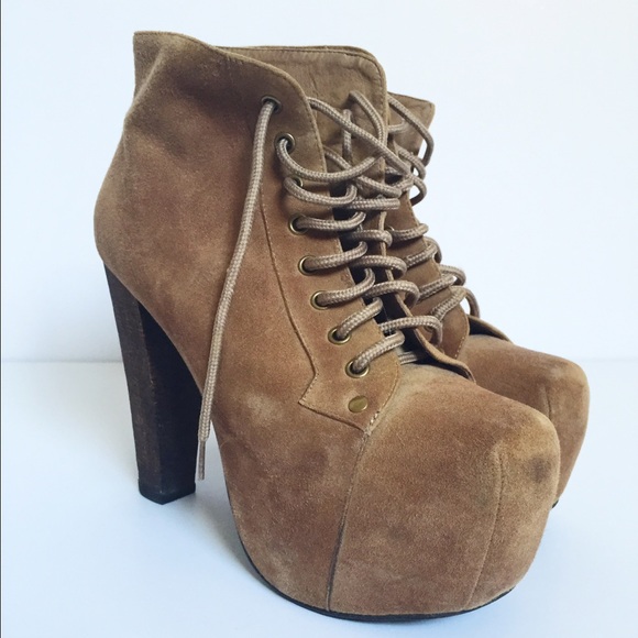 Jeffrey Campbell Shoes Fall Look Lita Bootie Light Brown Suede