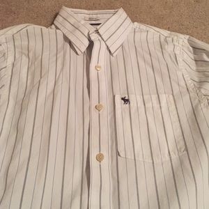 White stripe grey Abercrombie  long sleeve shirt