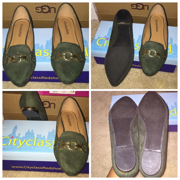 Green loafers