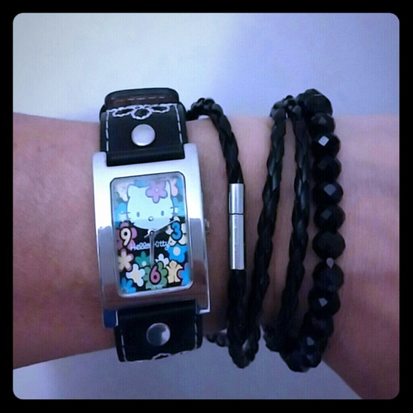 Leather triple wrap bracelet