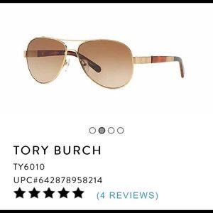 Tory burch gold aviators with color block sides