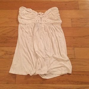 White Lacey Super Soft Strapless Top