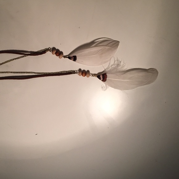 Long Double Feather Necklace