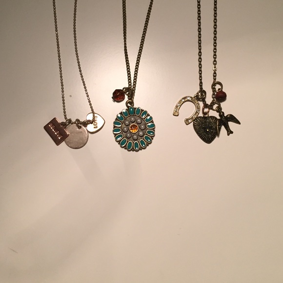 Three Bohemian Charm Necklaces