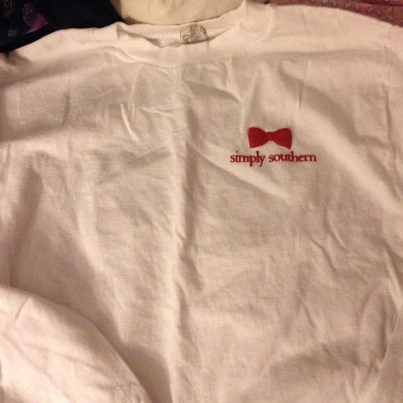 Long sleeve white & Garnet simply southern tshirt.
