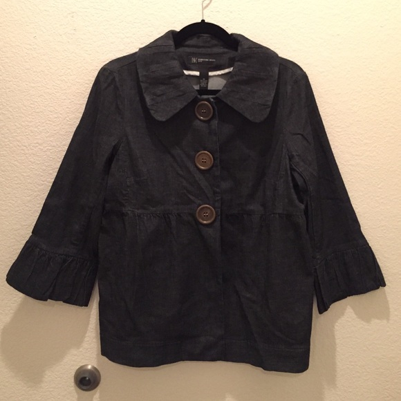 INC Petite Jean Cape Jacket Size M Buttons
