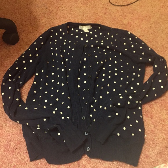 Navy polka dot forever 21 cardigan