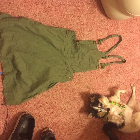 Green forever 21 overall dress
