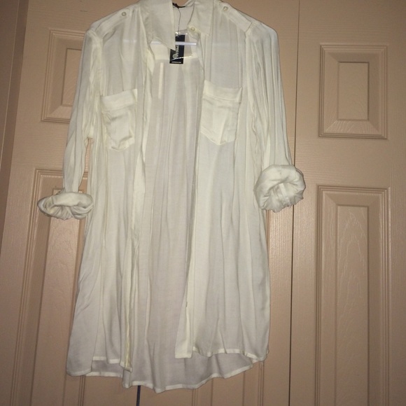 Sheer white tunic NWT Express