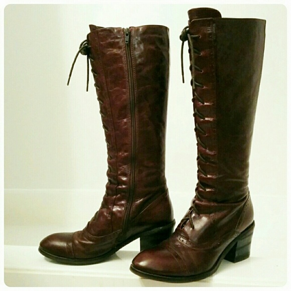 Miss Mooz knee high lace up boots