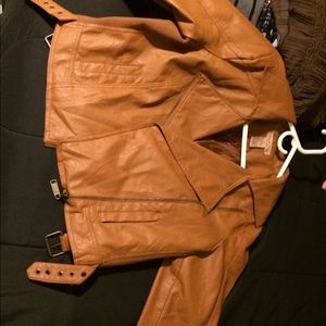 Paris blues leather jacket worn twice