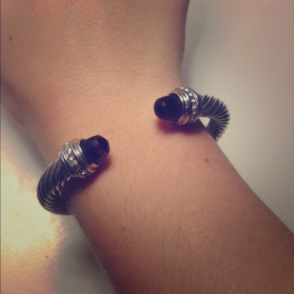 David Yurman style purple and silver bracelet