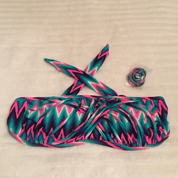 Bright bandeau bathing suit top